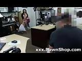 Pretty Latina strips in pawnshop for cash