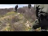 Illegal Hispanic Border Hopper Sucking Border Gaurd