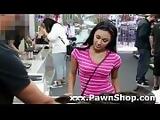 Pawn shop owner talks Latina babe into sex