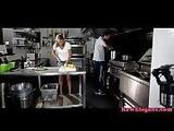 Deepthroating eurobabe assfucked in kitchen