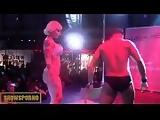 Hot blonde stripper on stage with male partner